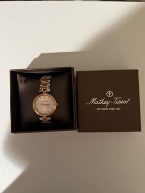 Mathey-Tissot Women's Two-Tone Rose Gold and Silver Crystal Accent Watch